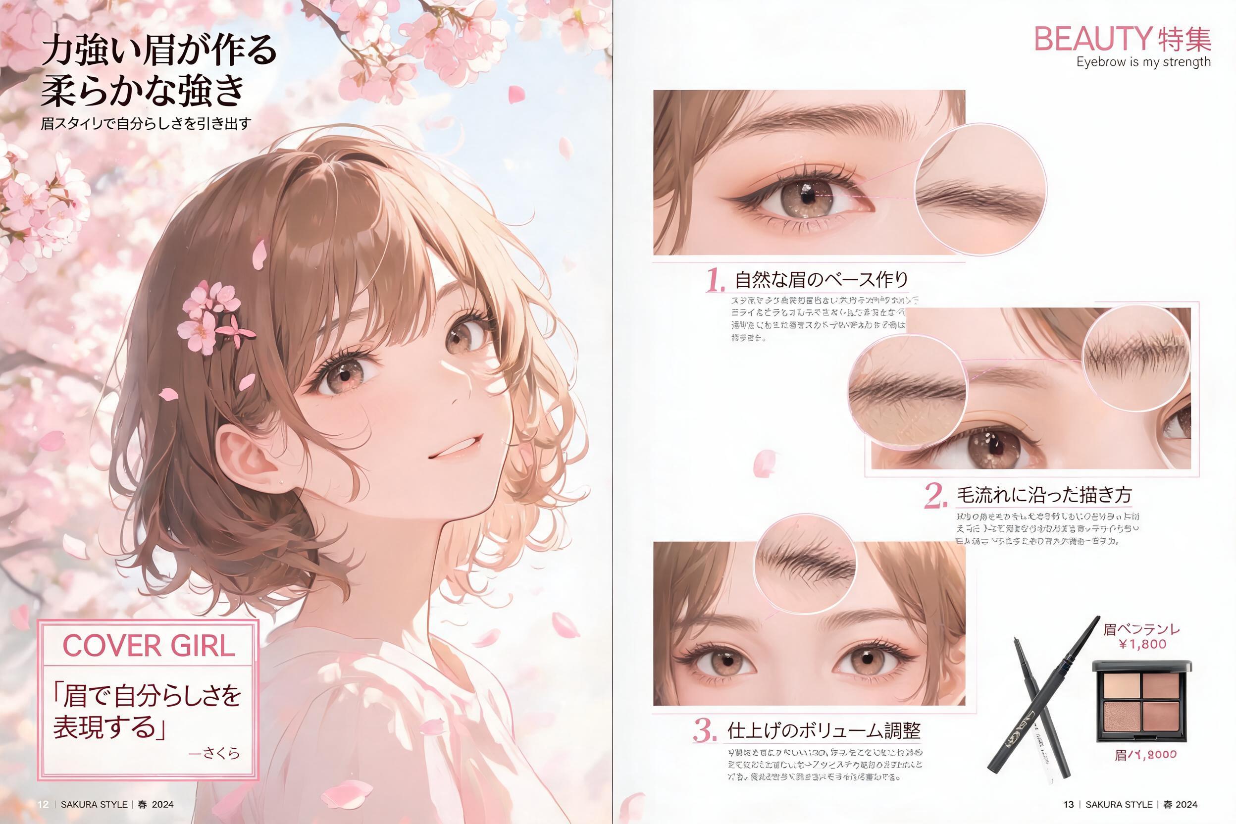 Beauty Magazine Eyebrow Feature Spread preview image