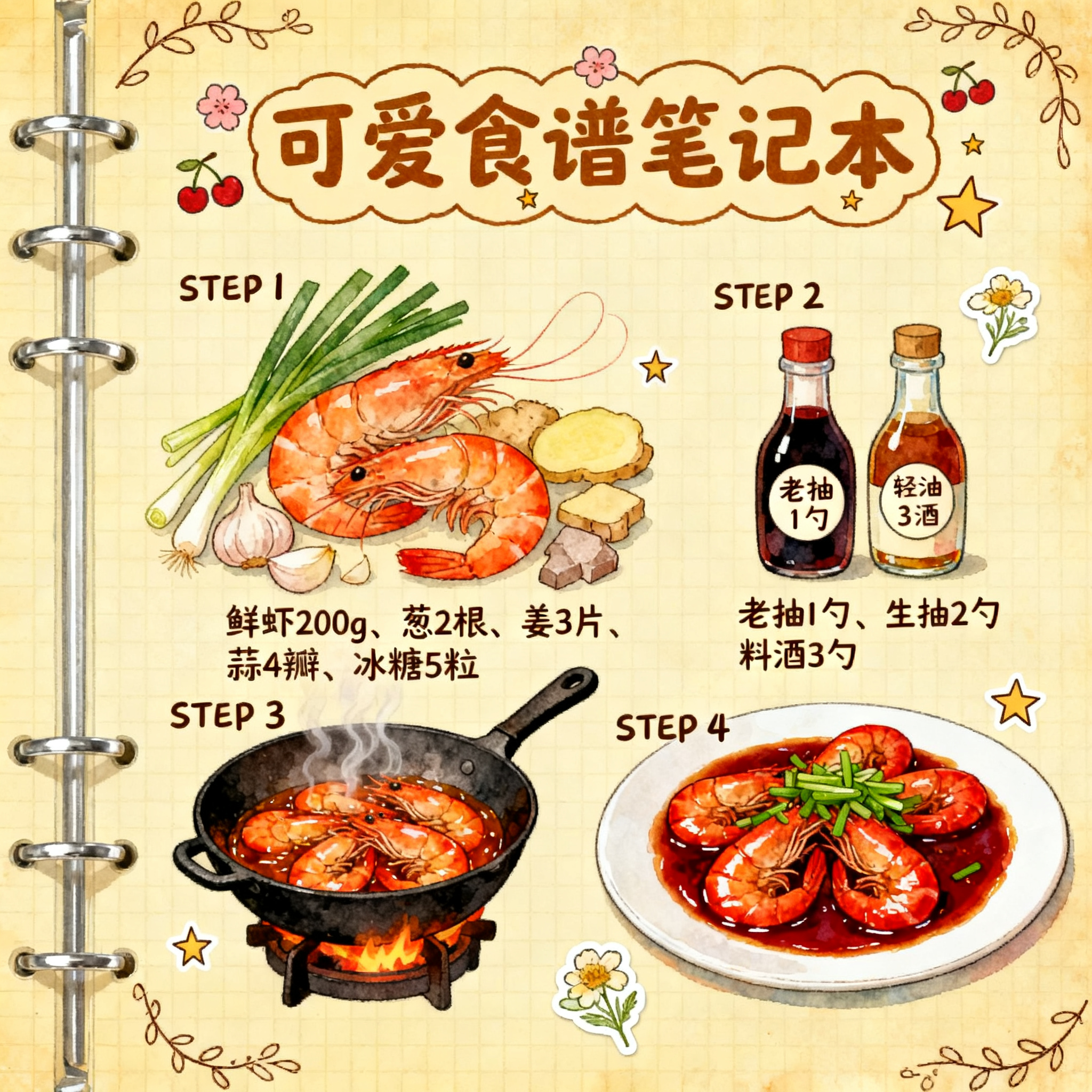 Recipe Notebook Step-by-Step Illustration preview image