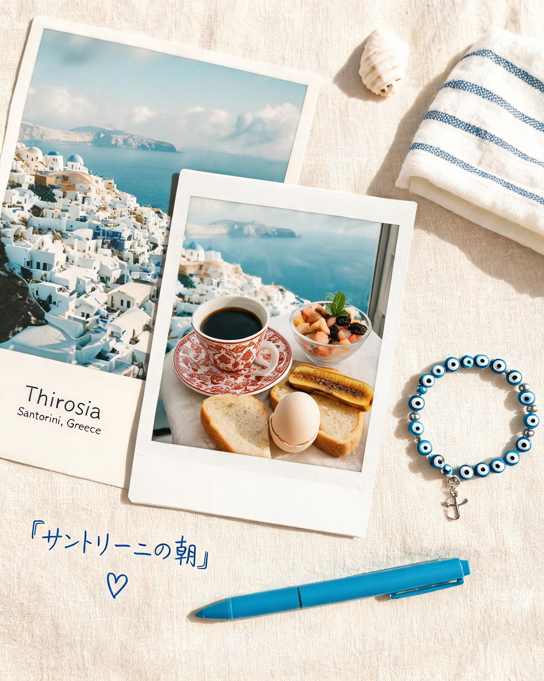 Santorini Travel Postcard Collage preview image