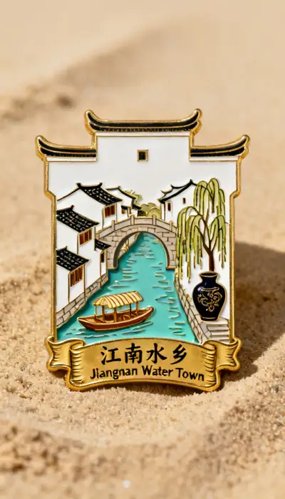 中国古镇珐琅徽章设计