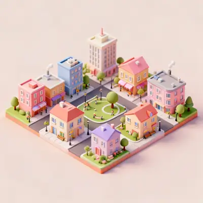 等轴测微缩 3D 世界