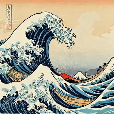 浮世绘现代融合插画